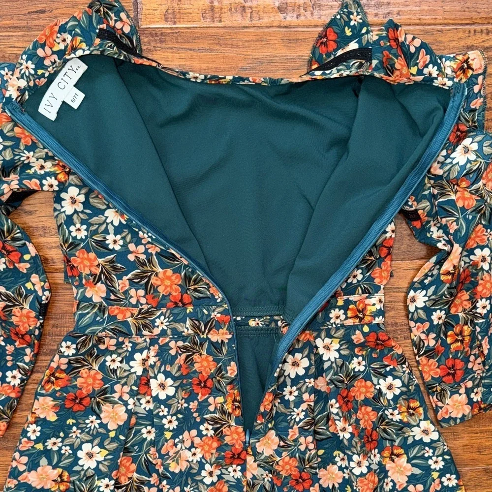 Ivy City Co Mini Naomi Floral Dress with Puff Ruffle Sleeves, 6/7